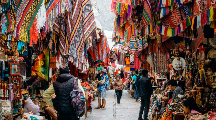 Textiles y artesanías en Pisac